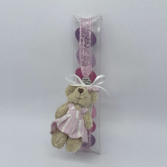 TUBINO IN PVC CON SEGNALIBRO ORSO PELUCHE ROSA